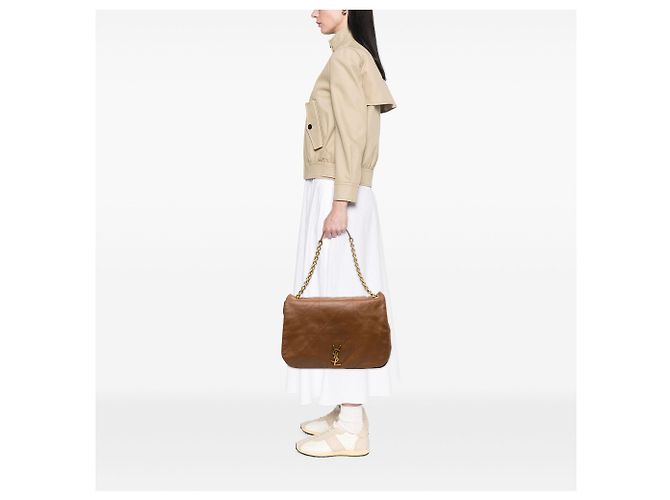 Autre Marque Borsa a tracolla Jamie 4.3 Large in pelle di agnello matelassé marrone Saint Laurent - vista 5