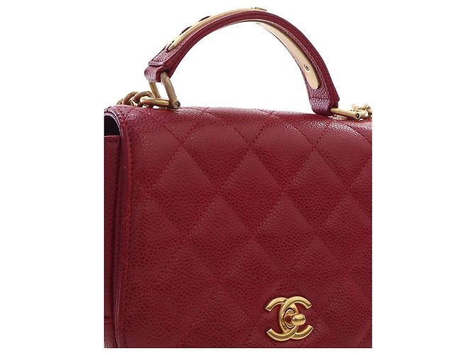 Chanel Red Mini Quilted Lambskin Carry Chic Flap - vista 12