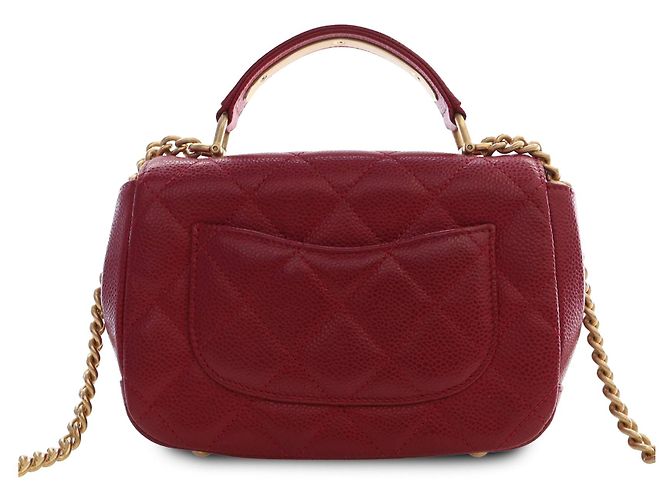 Chanel Red Mini Quilted Lambskin Carry Chic Flap - vista 2