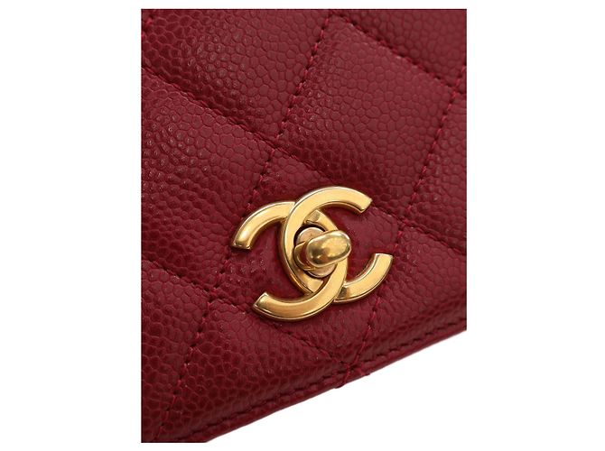 Chanel Red Mini Quilted Lambskin Carry Chic Flap - vista 4