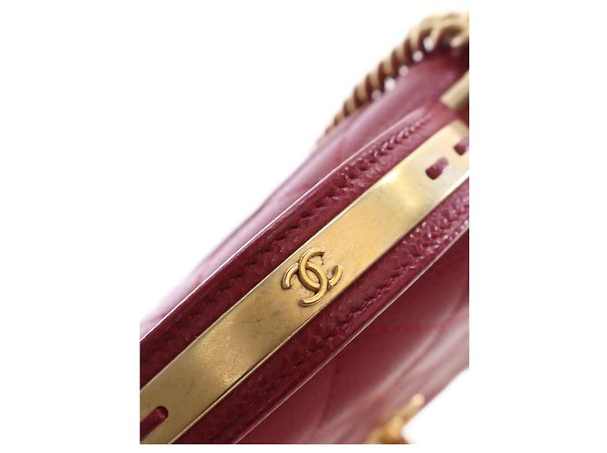 Chanel Red Mini Quilted Lambskin Carry Chic Flap - vista 5