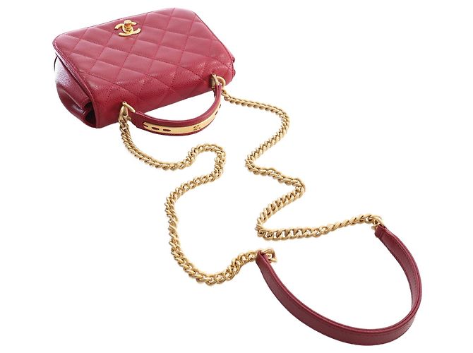 Chanel Red Mini Quilted Lambskin Carry Chic Flap - vista 7