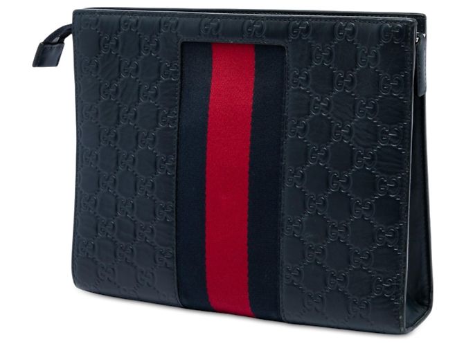 Clutch Gucci Blue Guccissima Web - vista 2