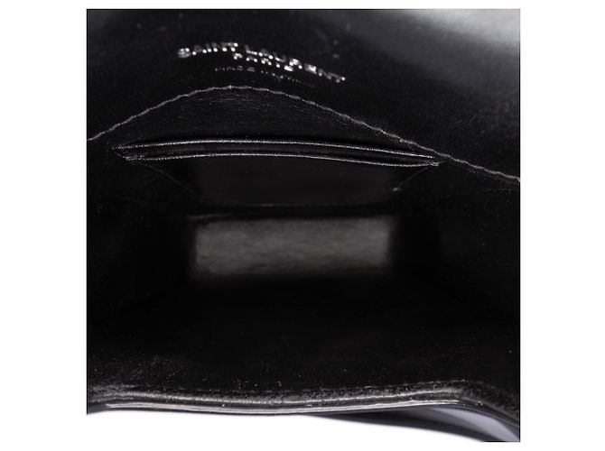 Autre Marque Custodia per telefono Solferino Mini in pelle di vitello nera Saint Laurent - vista 4
