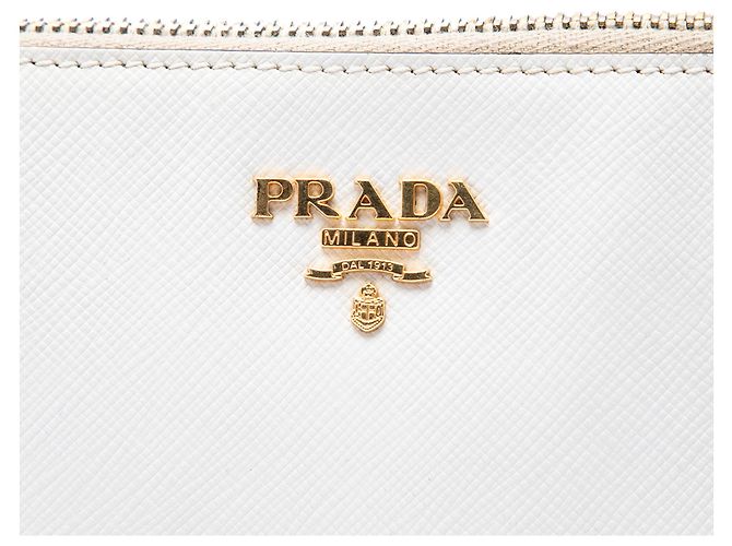 Pochette Prada White Saffiano Lux - vista 5