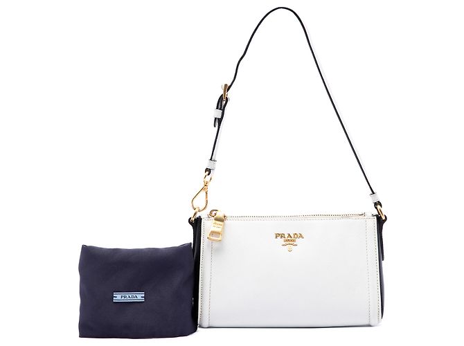 Pochette Prada White Saffiano Lux - vista 7