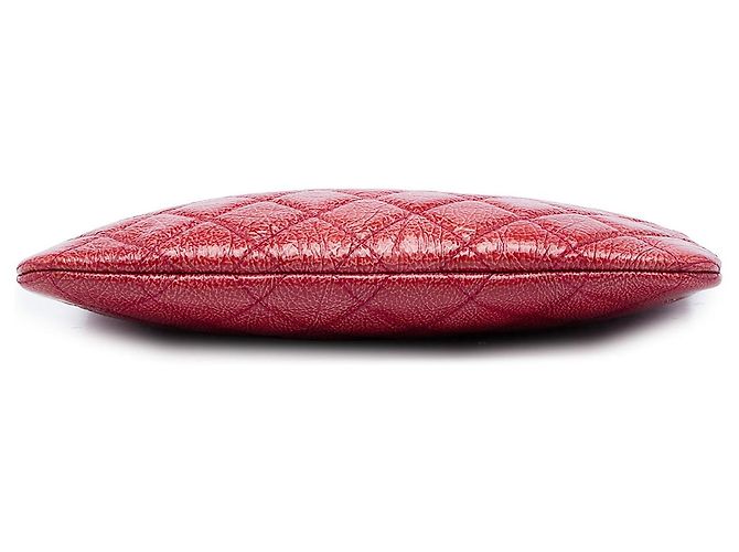 Clutch Chanel Red Small Crinkled Patent O Case - vista 3