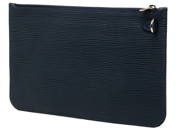 Pouch Louis Vuitton Neverfull in pelle Epi blu - vista 2