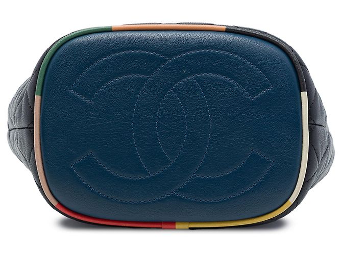 Borsa bucket Chanel Black CC Multicolor Quilted Lambskin Cuba Drawstring - vista 3