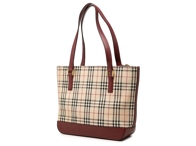 Borsa a tracolla Burberry Beige House Check Canvas - vista 2