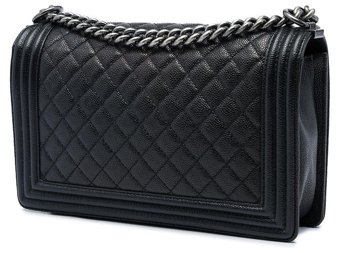 Chanel Black Large Quilted Caviar Boy Flap - Ansicht 2
