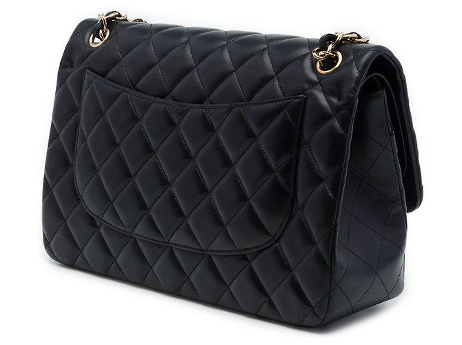 Chanel Black Jumbo Classic Lambskin Double Flap - vista 2