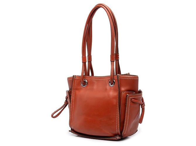 LOEWE Orange Leder Perforated Anagram Punching Tote - Ansicht 2