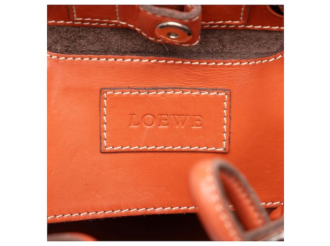LOEWE Orange Leder Perforated Anagram Punching Tote - Ansicht 5