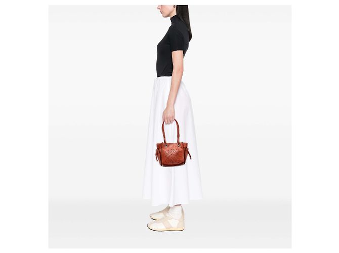 LOEWE Orange Leder Perforated Anagram Punching Tote - Ansicht 6