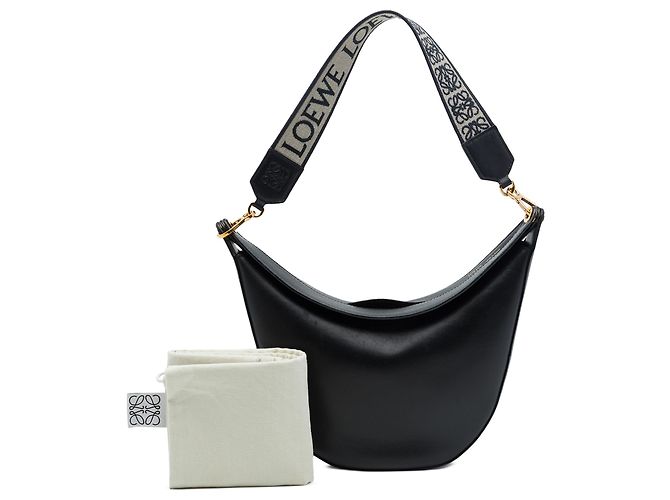 LOEWE Luna Hobo Piccola in Pelle Nera - vista 7