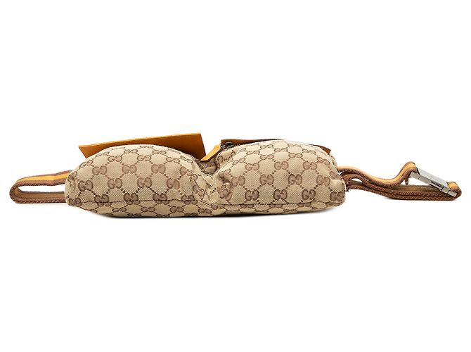 Bolso cinturón Gucci Beige GG Canvas Web con doble bolsillo - vista 3
