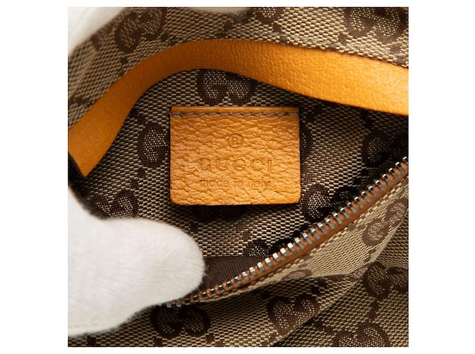 Bolso cinturón Gucci Beige GG Canvas Web con doble bolsillo - vista 5