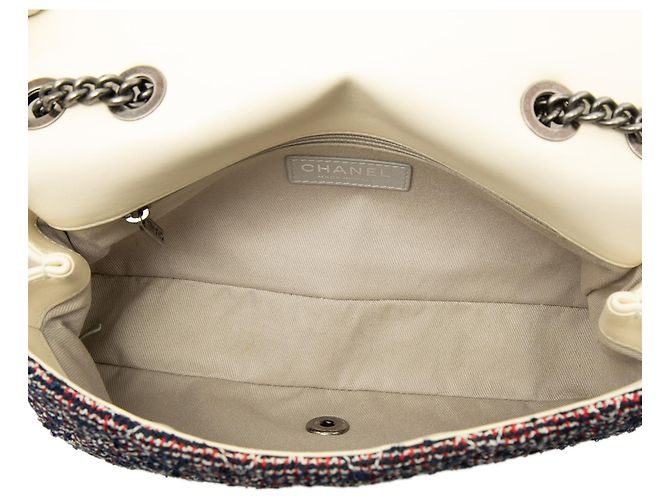 Chanel Blue Medium Tweed Single Flap - vista 4