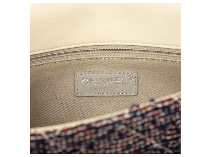 Chanel Blue Medium Tweed Single Flap - vista 5