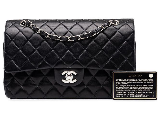 Chanel Black Medium Classic Lambskin Double Flap - vista 7