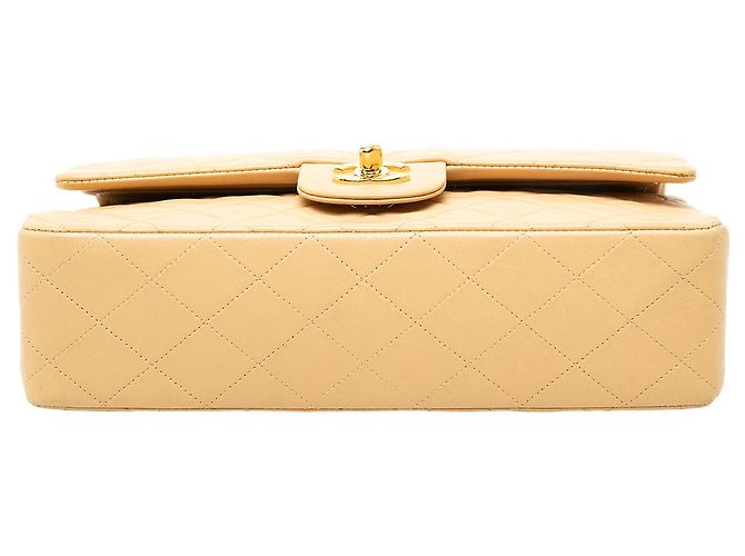 Chanel Beige Medium Classic Lambskin Double Flap - vista 3
