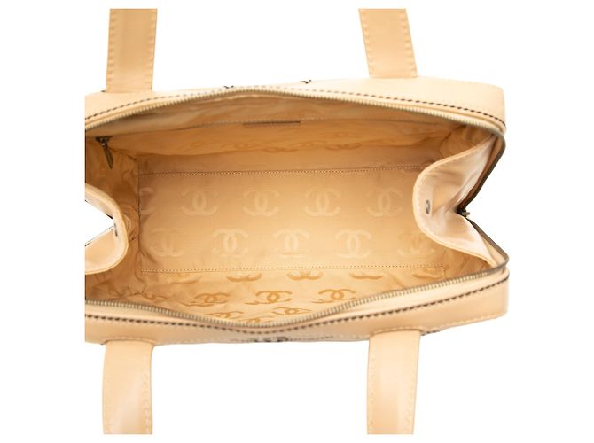 Chanel Beige CC Handtasche aus Lammleder Wild Stitch - Ansicht 4