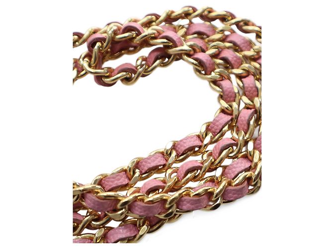 Chanel Mini CC Quilted Caviar Top Handle Clutch con Catena Rosa - vista 14