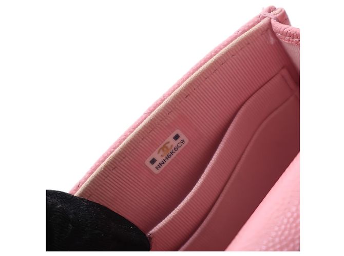 Chanel Mini CC Quilted Caviar Top Handle Clutch con Catena Rosa - vista 5