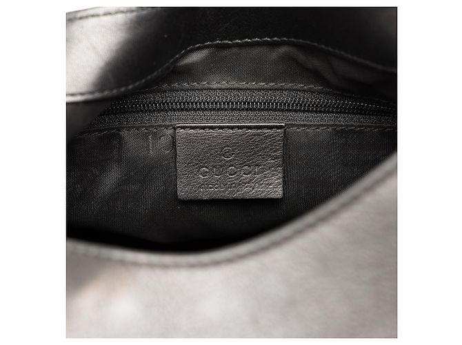 Bamboo Bolsa de Ombro Gucci em Pele de Bezerro Preta com Bambu - vista 5