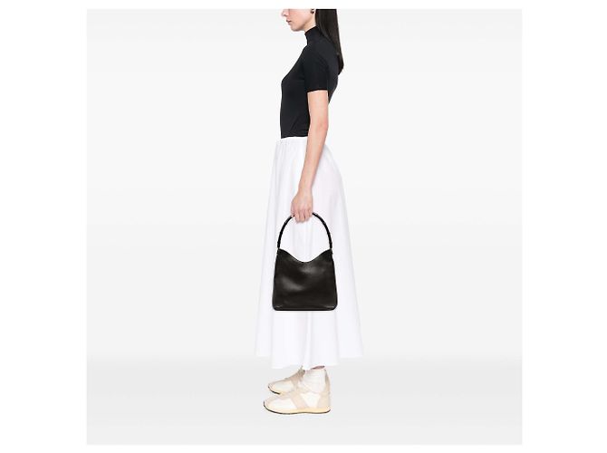Bamboo Bolsa de Ombro Gucci em Pele de Bezerro Preta com Bambu - vista 6