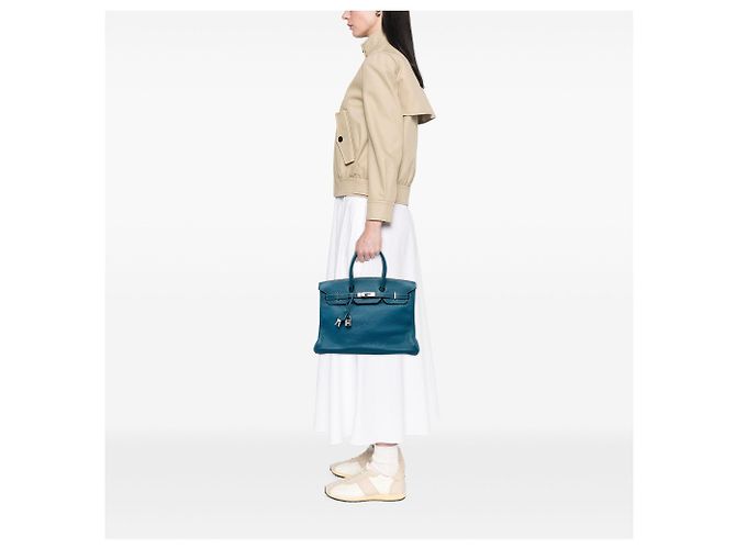 Hermès Blue Clemence Birkin Retourne 35 - vista 5