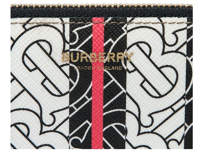 Clutch Burberry Brown TB Monogram E Canvas Stripe - vista 5