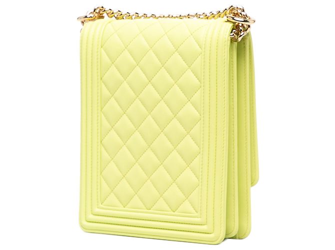 Chanel Green Quilted Lambskin North South Boy Flap - vista 2