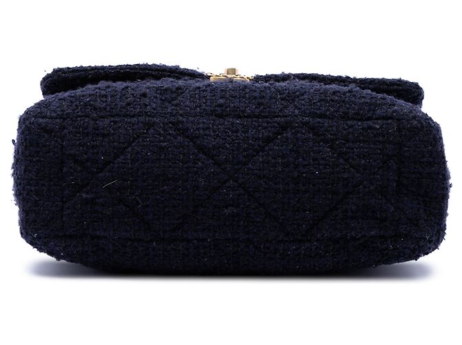 Chanel Blue Maxi Tweed 19 Flap - vista 3