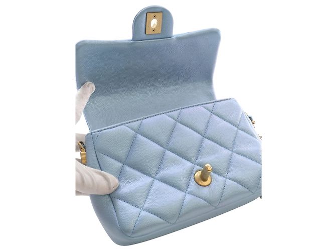 Chanel Blue Mini Quilted Iridescent Caviar My Perfect Flap - vista 11
