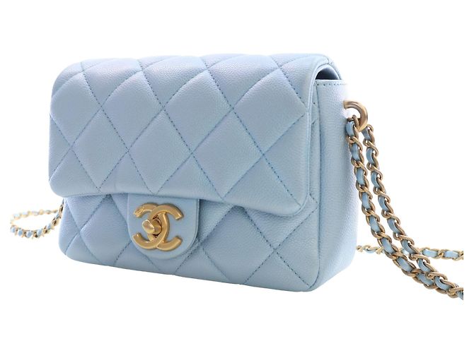 Chanel Blue Mini Quilted Iridescent Caviar My Perfect Flap - vista 12