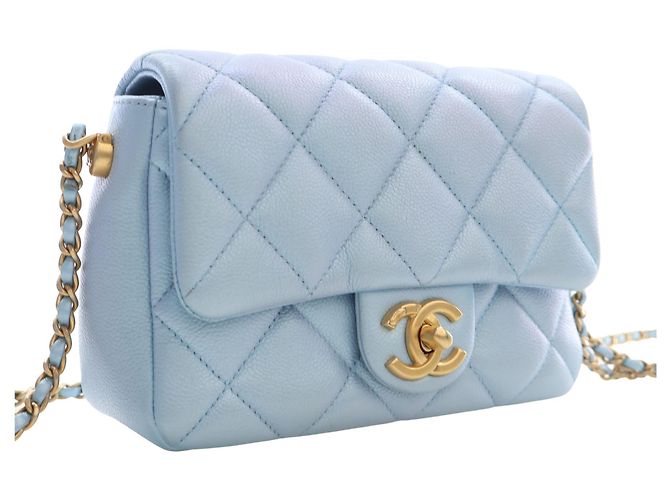 Chanel Blue Mini Quilted Iridescent Caviar My Perfect Flap - vista 13