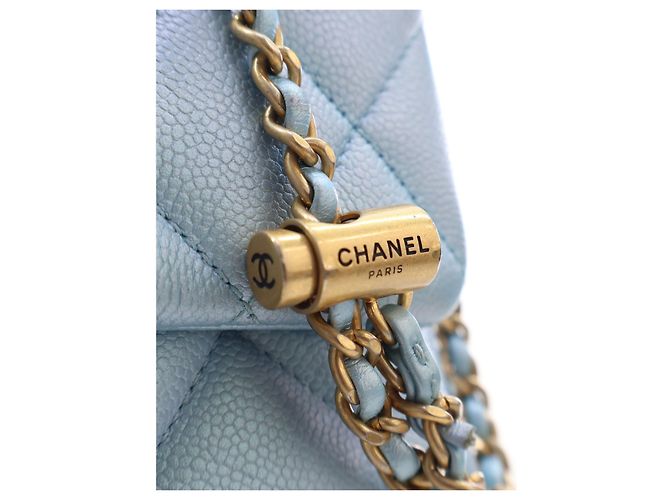 Chanel Blue Mini Quilted Iridescent Caviar My Perfect Flap - vista 4