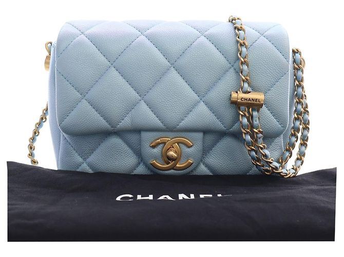 Chanel Blue Mini Quilted Iridescent Caviar My Perfect Flap - vista 5