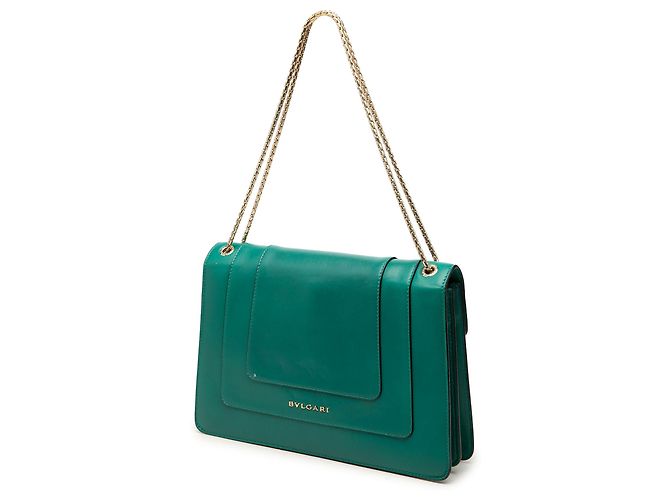 Bulgari Bolsa de Ombro Bvlgari Serpenti Forever em Pele de Bezerro Verde Medium - vista 2