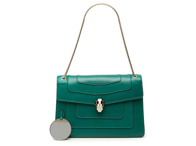 Bulgari Bolsa de Ombro Bvlgari Serpenti Forever em Pele de Bezerro Verde Medium - vista 7