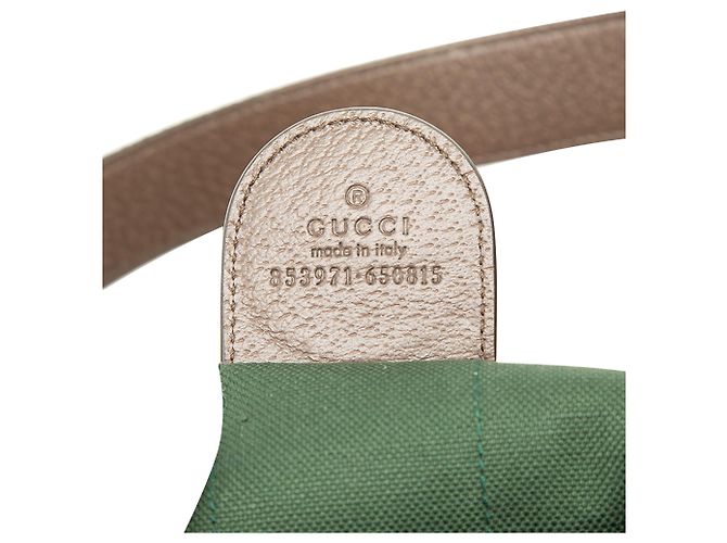 Borsa Tote Gucci Beige Large GG Canvas Web Giglio - vista 5