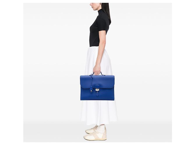Sac à dépêches Hermès Blue Togo Verso Sac a Depeches 40 - vista 5