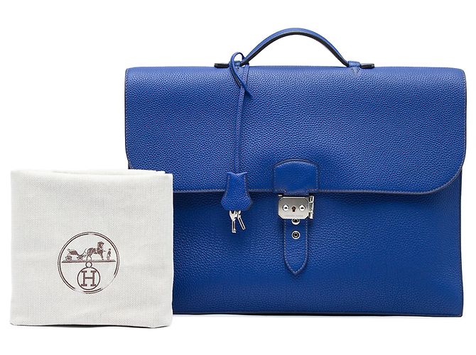 Sac à dépêches Hermès Blue Togo Verso Sac a Depeches 40 - vista 6