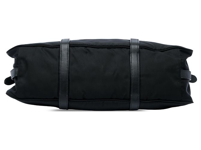 Mala Satchel Prada em Tessuto com acabamentos em couro de bezerro macio preto - vista 3