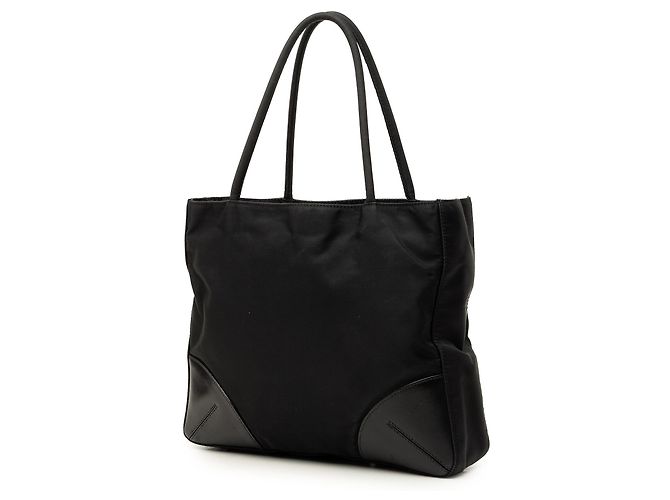 Tote Prada in Tessuto con rifiniture in Vitello nero - vista 2