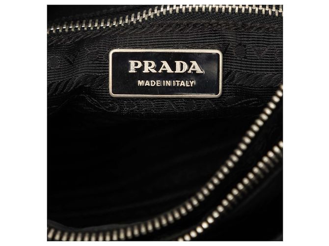 Tote Prada in Tessuto con rifiniture in Vitello nero - vista 5
