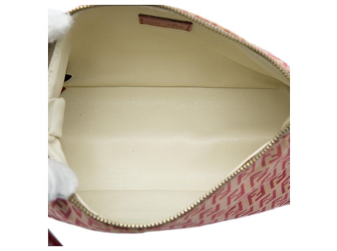 Borsa a tracolla Fendi Beige Zucchino Canvas - vista 4
