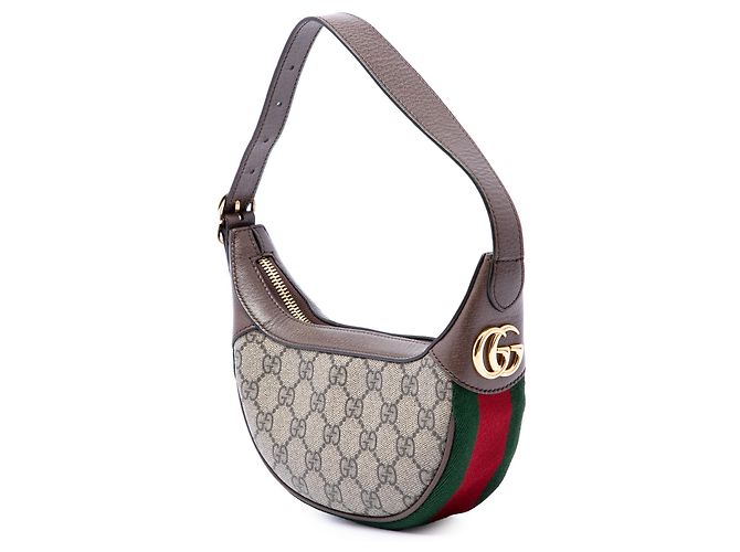 Borsa a tracolla Gucci Mini GG Supreme Web Ophidia Beige - vista 2